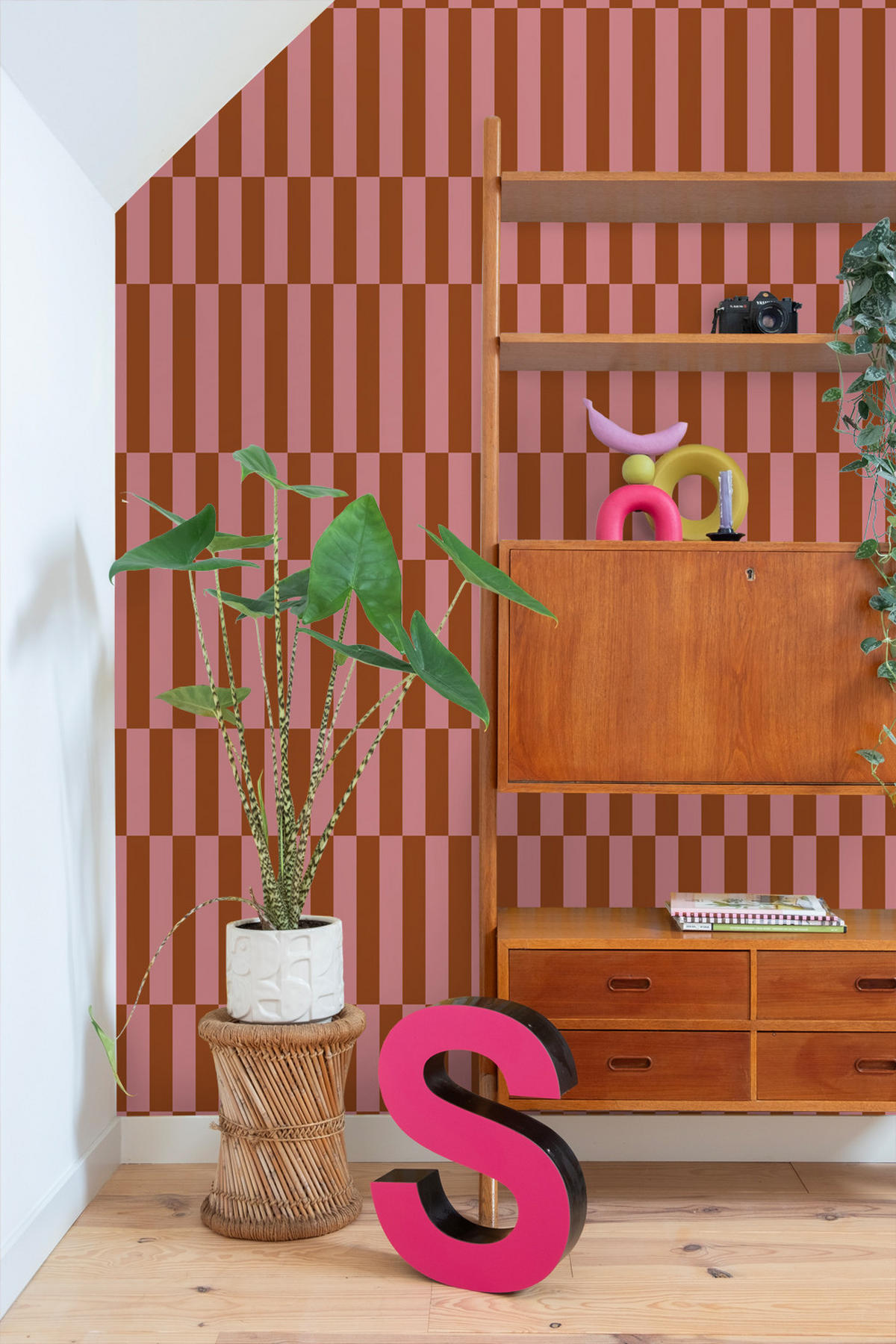 TAPETE Streifen 53 cm x 10.05 m - Terracotta, Papier (53/1000cm) - ESTAhome