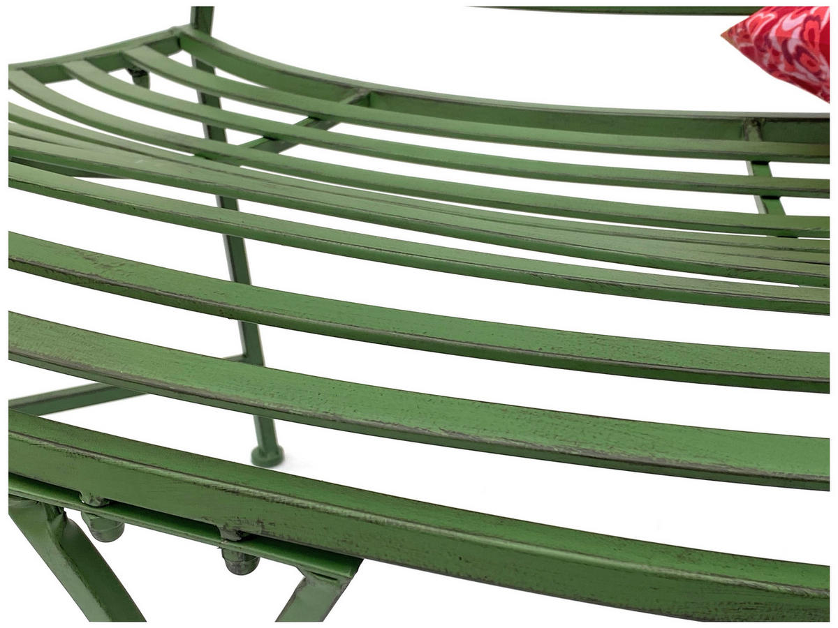 GARTENBANK Halbrund aus Metall Grün 140 cm 93996 - Grün, Metall (140/94/60cm) - DanDiBo