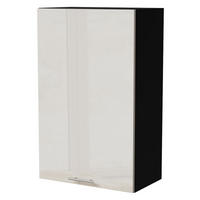 HÄNGESCHRANK Brerra W4/60/1 Schwarz / RAL 9001 creme Hochglanz 60 / 32,5 / 96cm - Creme/Schwarz, Holz/Holzwerkstoff (60/96/32.5cm) - Feldmann-Wohnen