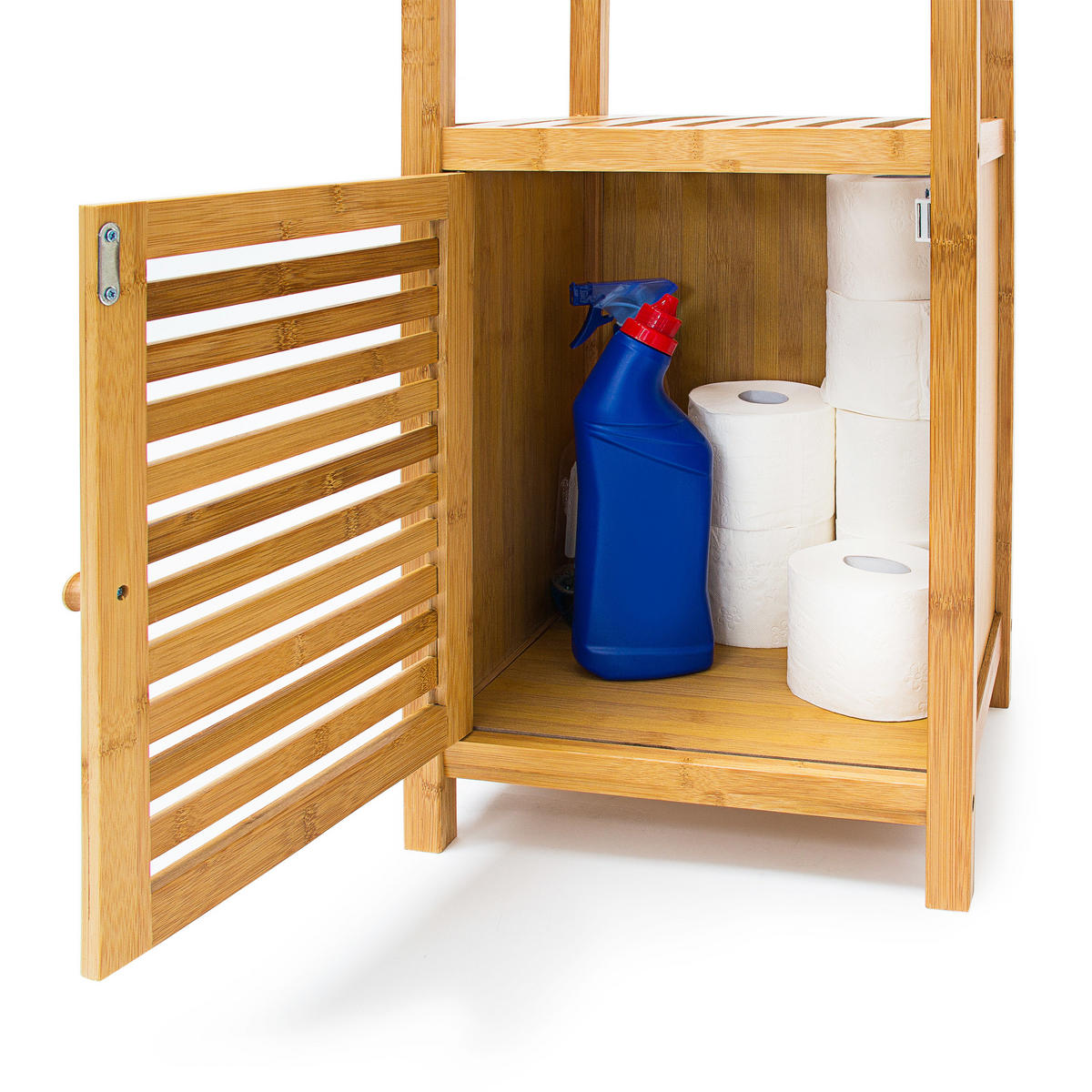 BADREGAL - Hellbraun, Holz (36.5/140/33cm) - Relaxdays
