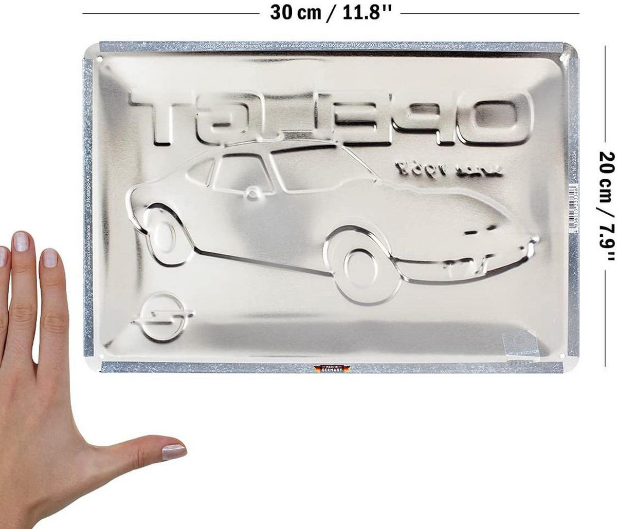 BLECHSCHILD 20/30 cm Opel GT since 1968 - Multicolor, Metall (30/20/0.2cm) - Nostalgic-Art