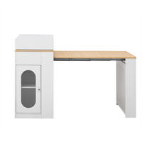 KÜCHENINSEL 83/46-146,5/96 cm weiß aus MDF mit ausziehbarer Klapptischplatte - Weiß, Holzwerkstoff (83/96/46cm) - OKWISH
