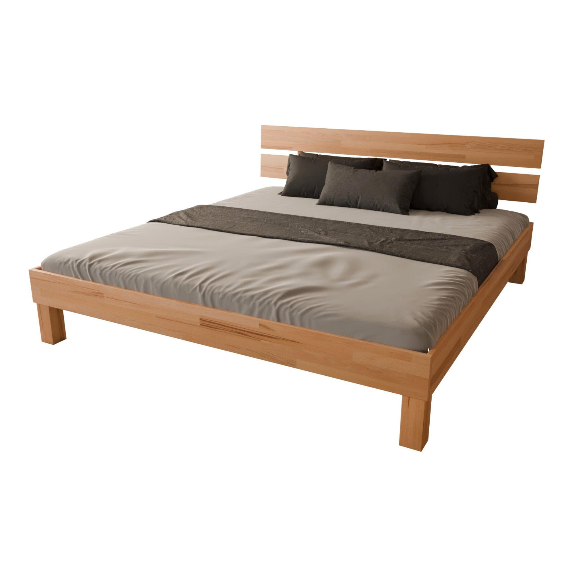 BETT 200/220 cm aus Kernbuche - Braun, Holz (200/220cm) - MeinMassivholz