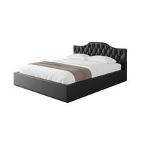 POLSTERBETT mit Bettkasten und Lattenrost, Boxbett ohne Matratze - FALIO-V1 120x200 Schwarz Kunstleder - Schwarz Hochglanz, Holzwerkstoff/Textil (120/200cm) - ALTDECOR