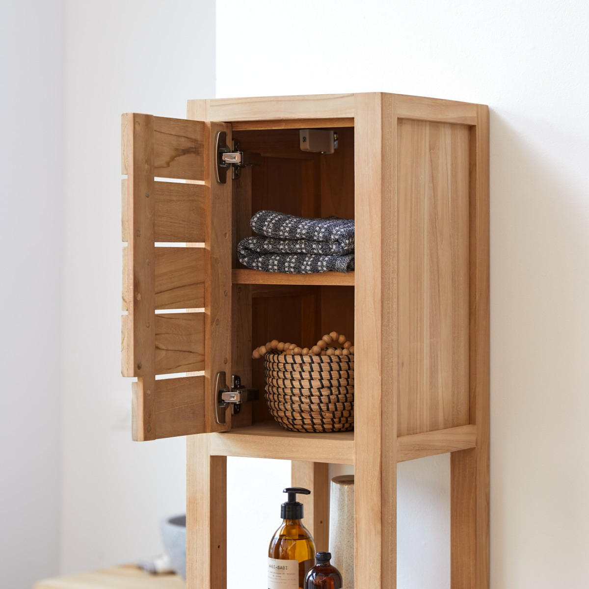 HOCHSCHRANK Serena Natur aus Teak - Naturfarben, Holz (30/150/30cm) - Tikamoon