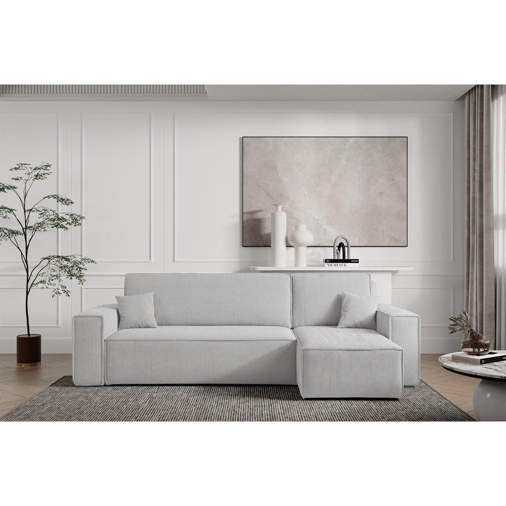 Thumbnail - Selsey Ecksofa, Hellgrau, Textil, 3-Sitzer, einmalig seitenverkehrt montierbar,L-Form, 244x145 cm, Wohnzimmer, Sofas & C...