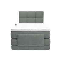 BOXSPRINGBETT - 1 Person - stoff - hellgrau Lodi - Hellgrau, Textil (100/200cm) - Vente-Unique
