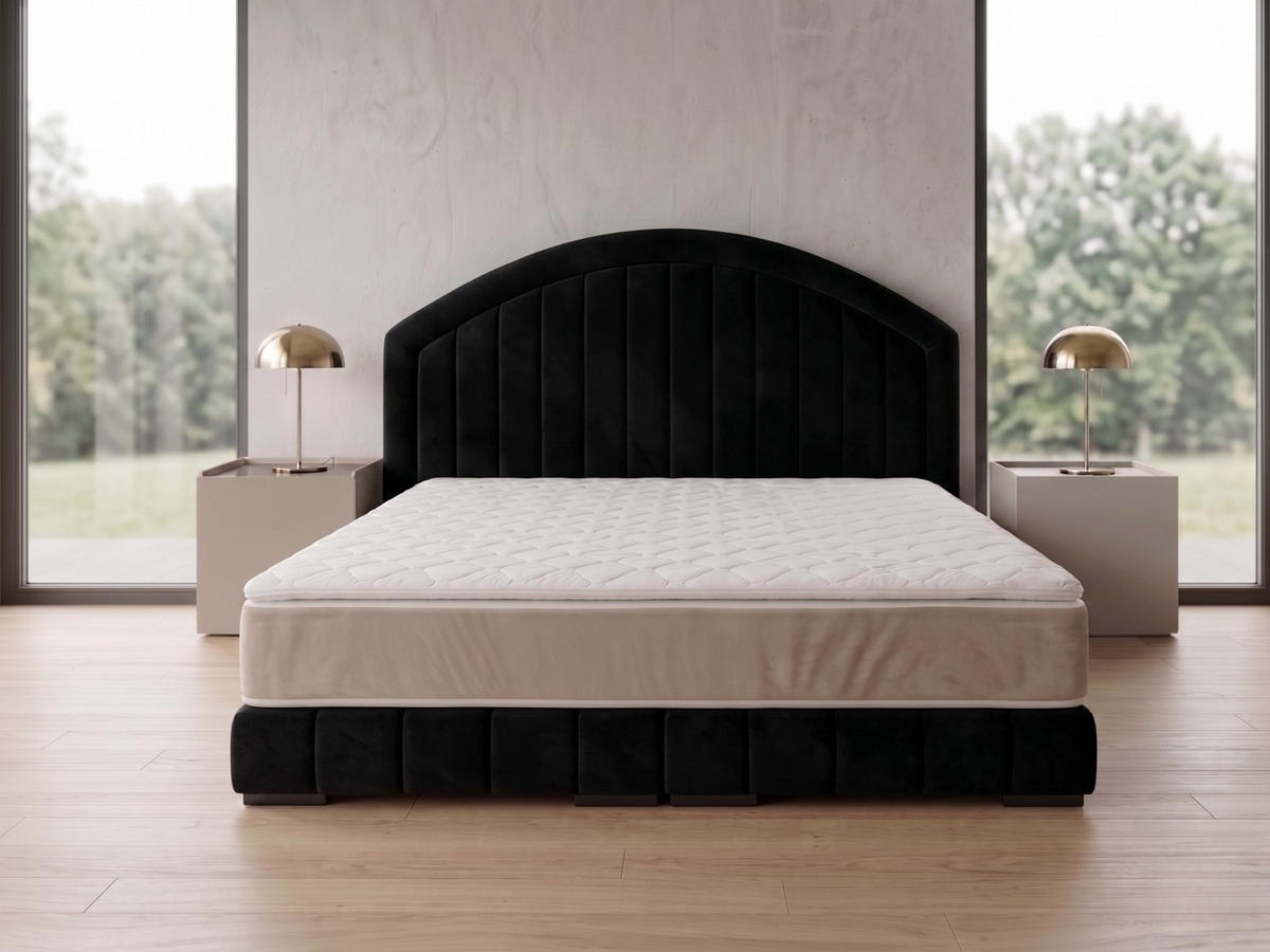 POLSTERBETT LEON2 200x 200 cm Farbe: Schwarz - Schwarz, Textil (200/200cm) - A&J MöbelLand