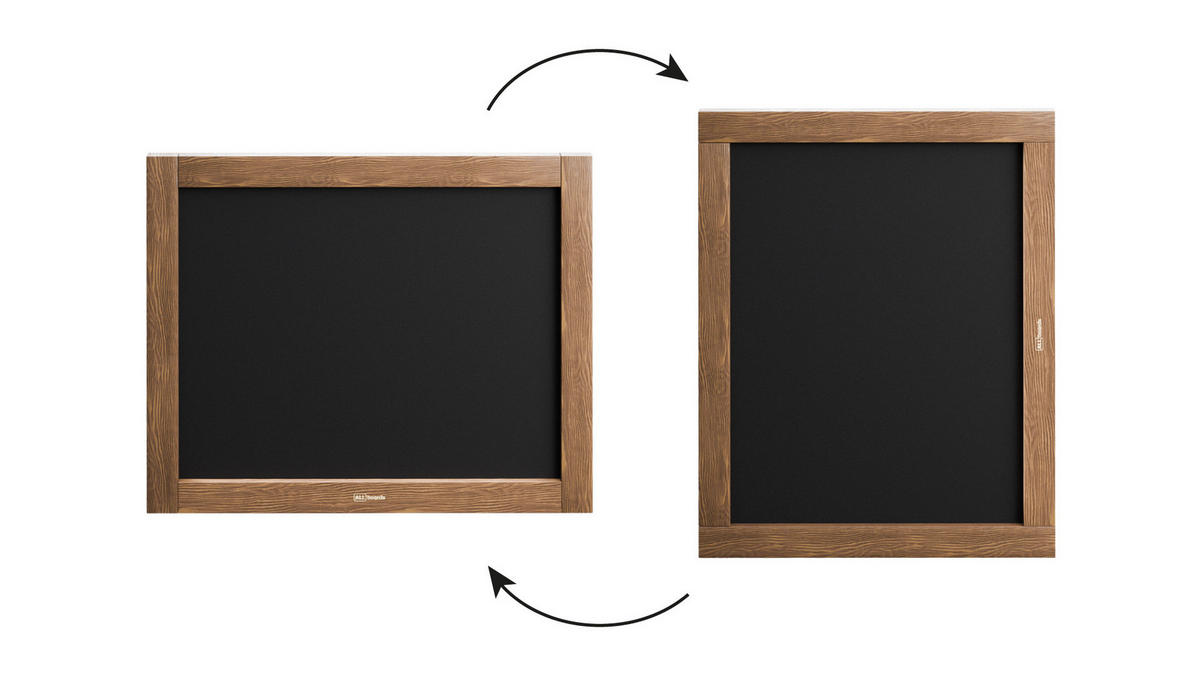 KREIDETAFEL mit Holzrahmen 50x40cm - Braun, Holz (50/40/2cm) - ALLboards