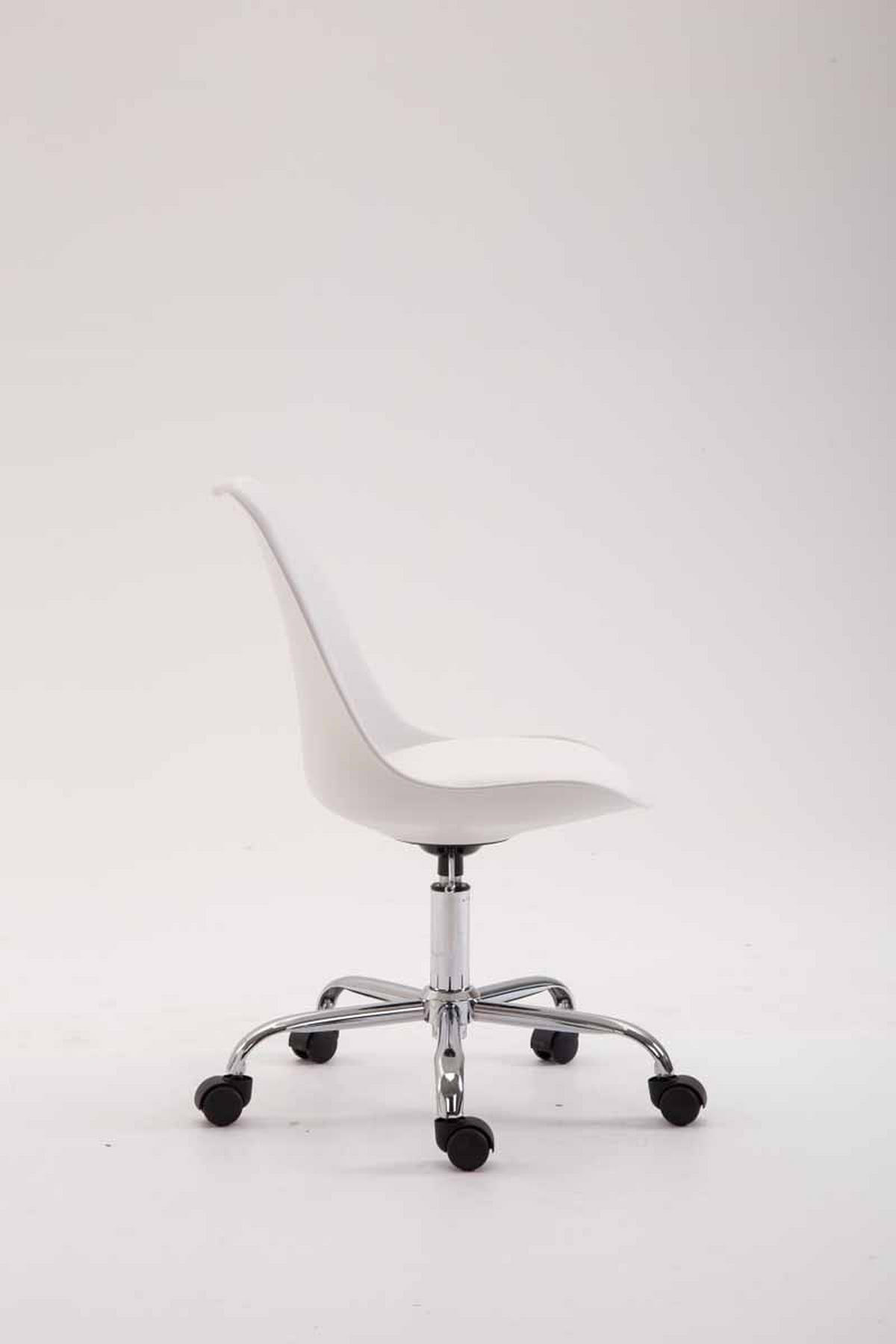 DREHSTUHL Kunststoff Weiß - Chromfarben/Weiß, Kunststoff/Metall (48/81/54cm) - CLP