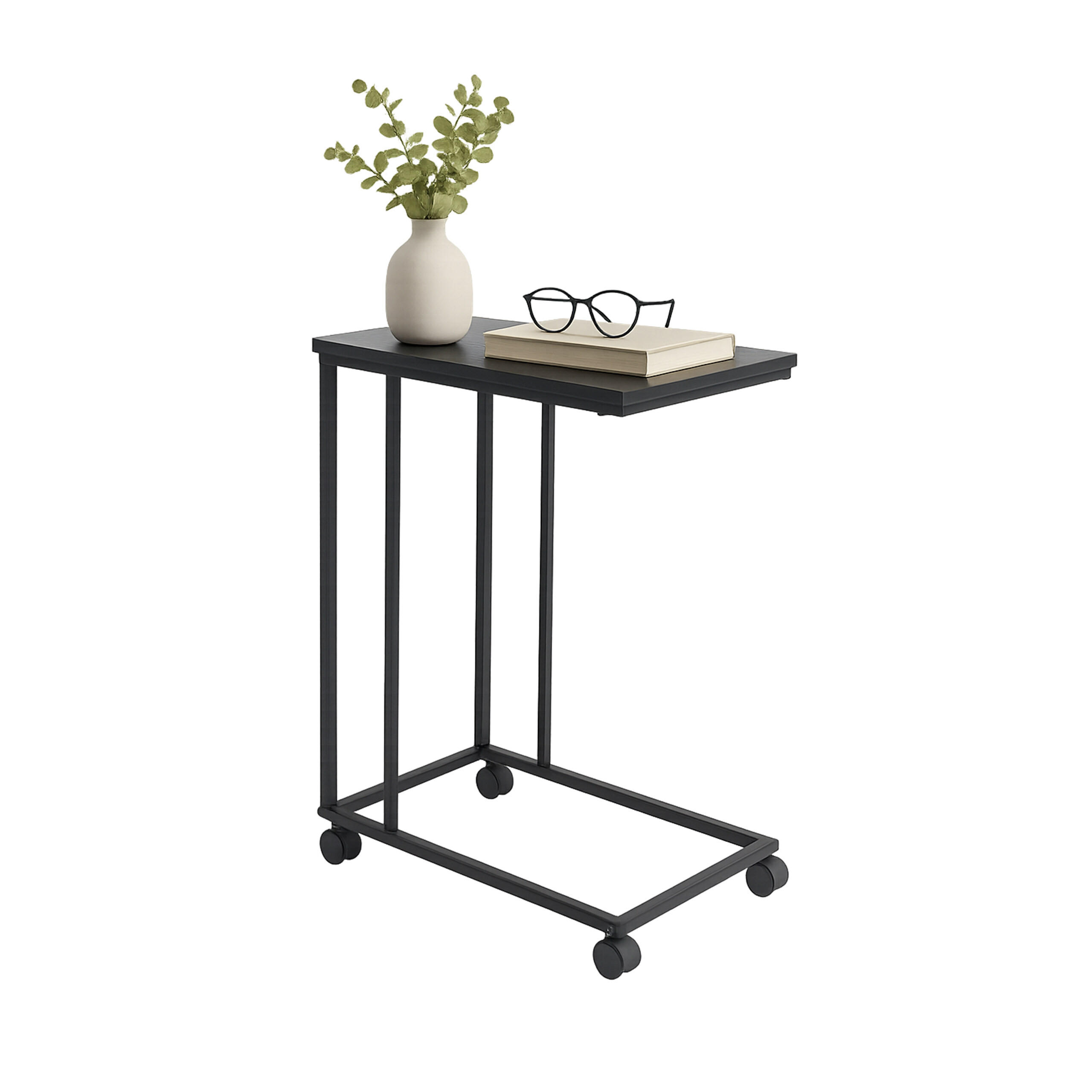 BEISTELLTISCH - Schwarz, Holzwerkstoff/Kunststoff (35/50/68cm) - Relaxdays