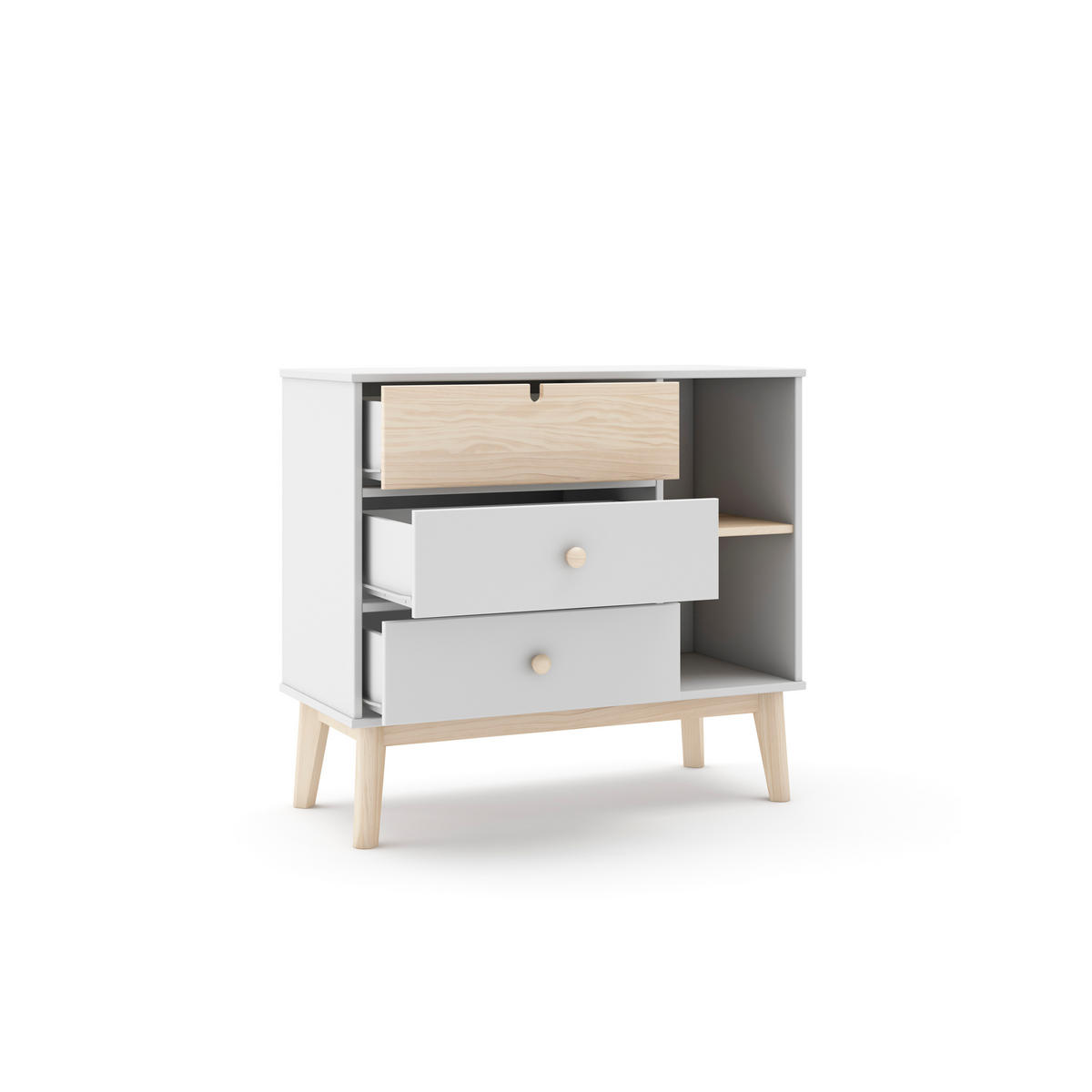 KOMMODE Estefania Beige 90/40/81 cm - Beige, Holz (40/81/90cm) - Calicosy