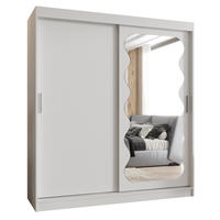 SCHWEBETÜRENSCHRANK 200/180/62 2-türig - Silberfarben/Weiß, Holz (180/200/62cm) - MÖBEL KRYSPOL