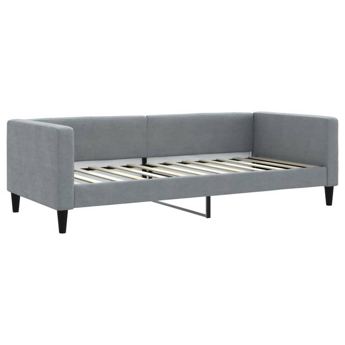 TAGESBETT Ausziehbar Mit Schubladen Hellgrau 100/200 Cm Stoff - Grau, Textil (100/200cm) - vidaXL
