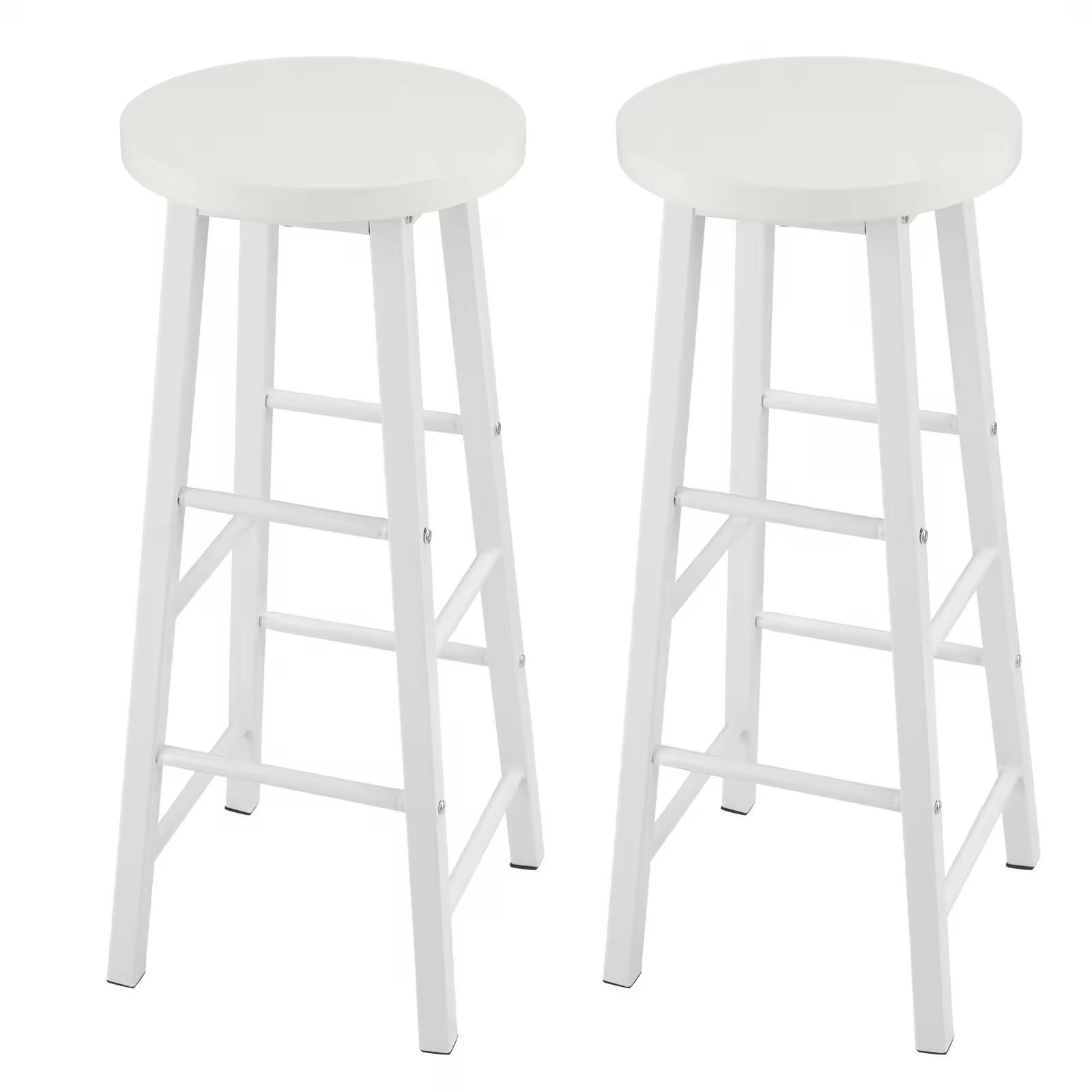 BARHOCKER DE-36156 2er Set im Bistro-Stil Weiß - Weiß, Metall (30/71/30cm) - ComfortXL