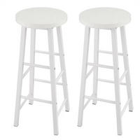 BARHOCKER DE-36156 2er Set im Bistro-Stil Weiß - Weiß, Metall (30/71/30cm) - ComfortXL