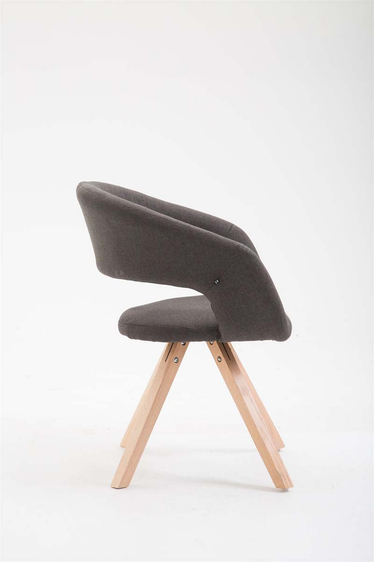 ARMLEHNENSTUHL Stoff dunkelgrau - Eukalyptusholzfarben/Dunkelgrau, Holz/Textil (59/78/55cm) - CLP