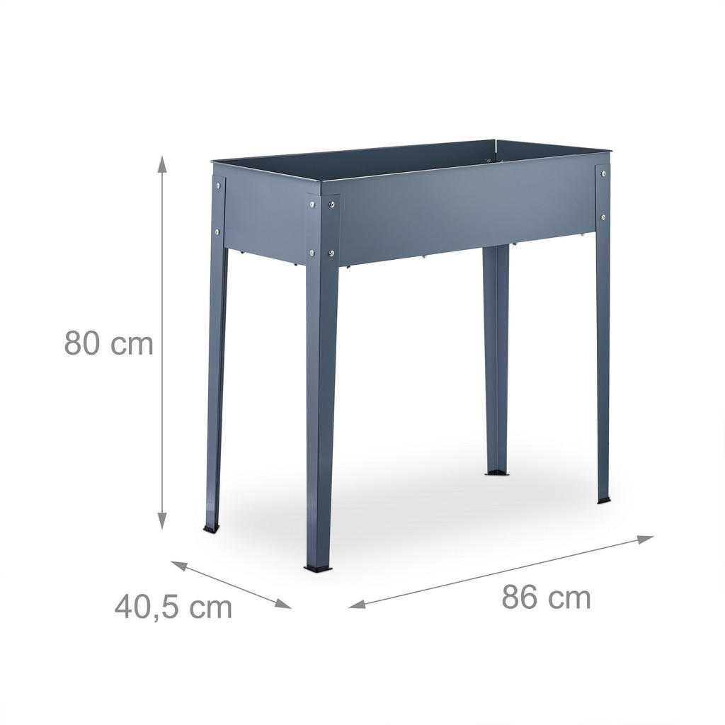Thumbnail - Relaxdays Hochbeet, Grau, Metall, 86x80x40.5 cm, Gartenzubehör, Hochbeete