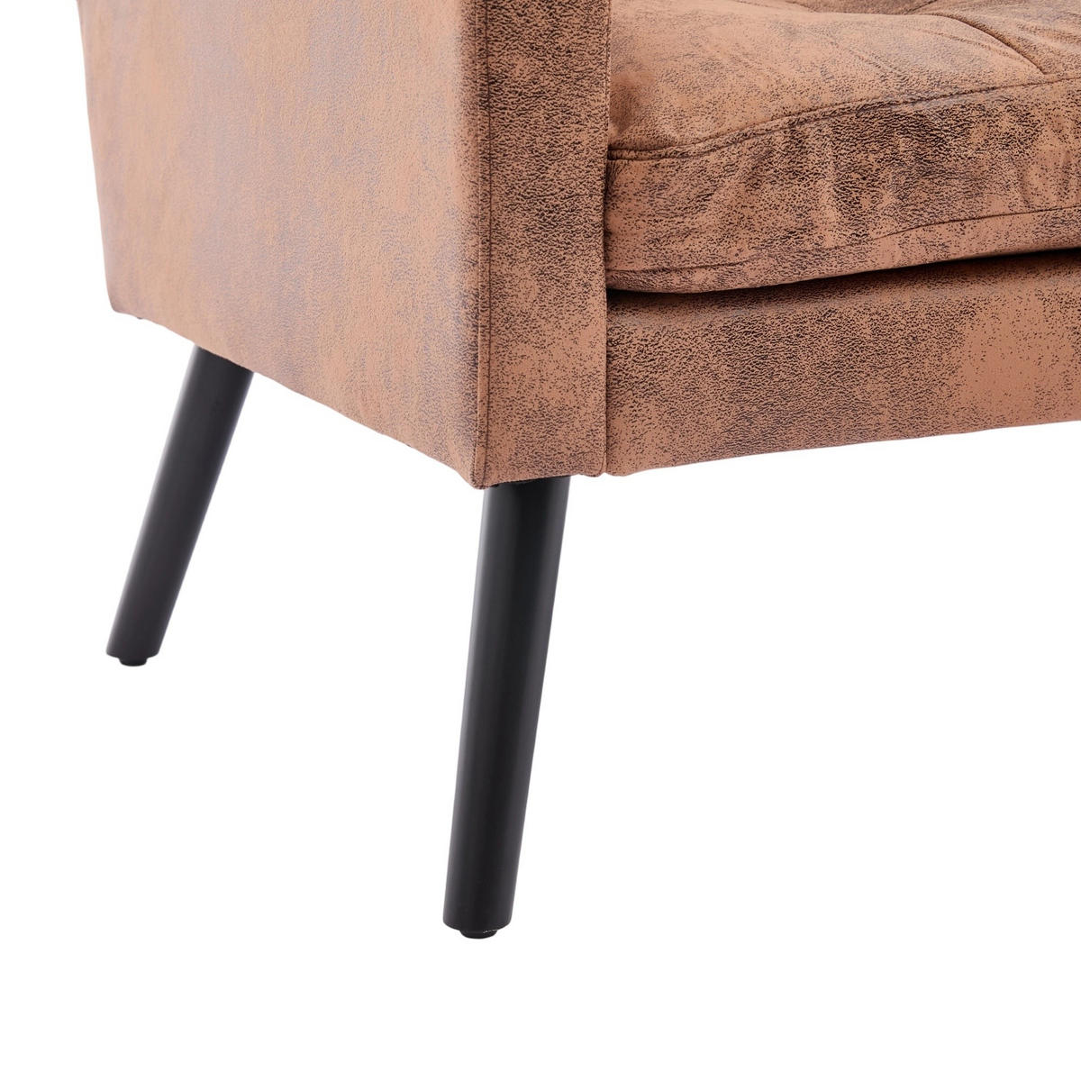 2-SITZER-SOFA Massivholz,dicke Schaumfüllung,PU-Leder,Braun - Braun, Textil (119/88/75cm) - LVHOM