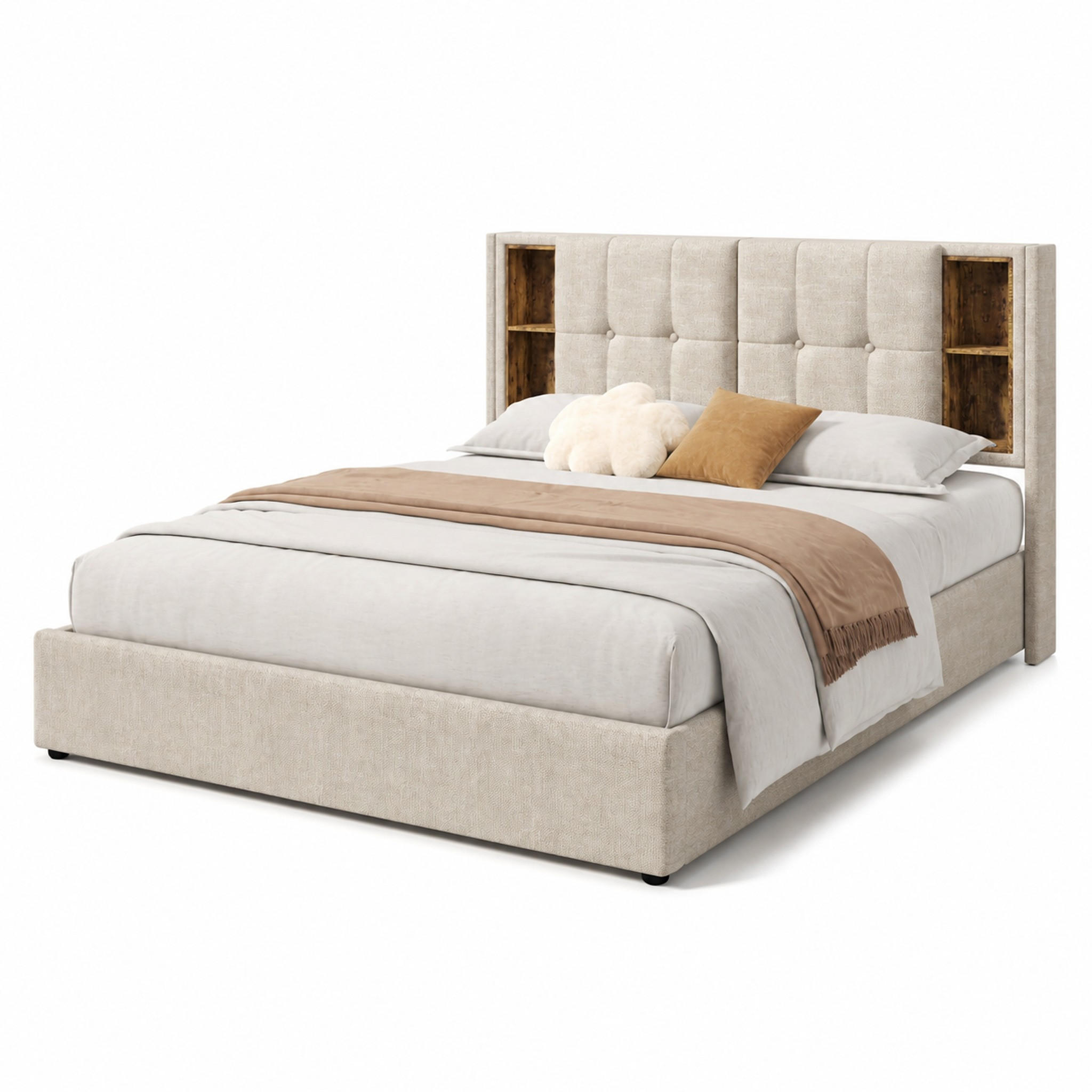 Beauniv Polsterbett Beige 160x200 cm