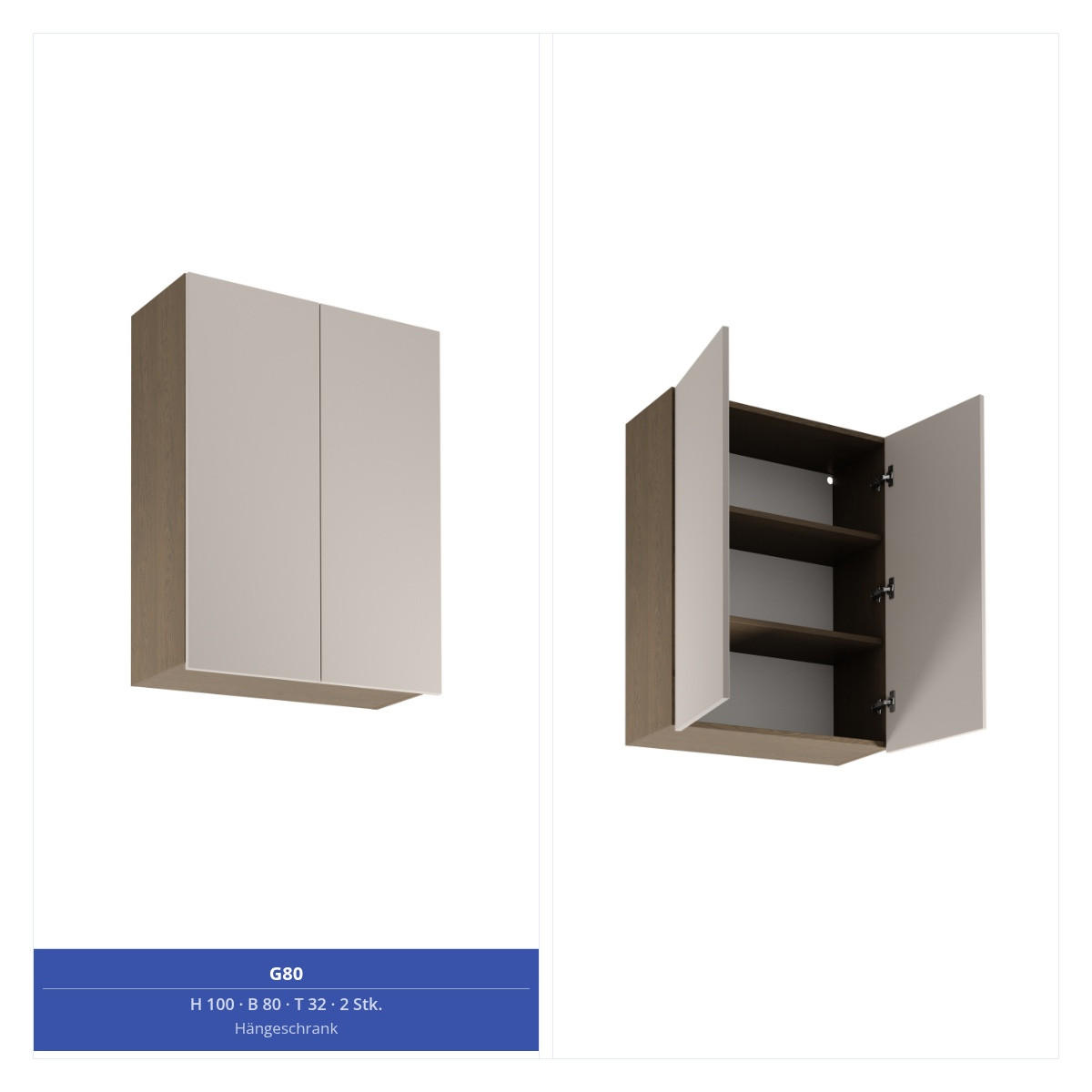 WINKELKÜCHE 265 x 225 cm - Sorento KS15-M265 - in Beige / Dunkle Eiche - Eichefarben/Beige, Holz (490/247/52cm)