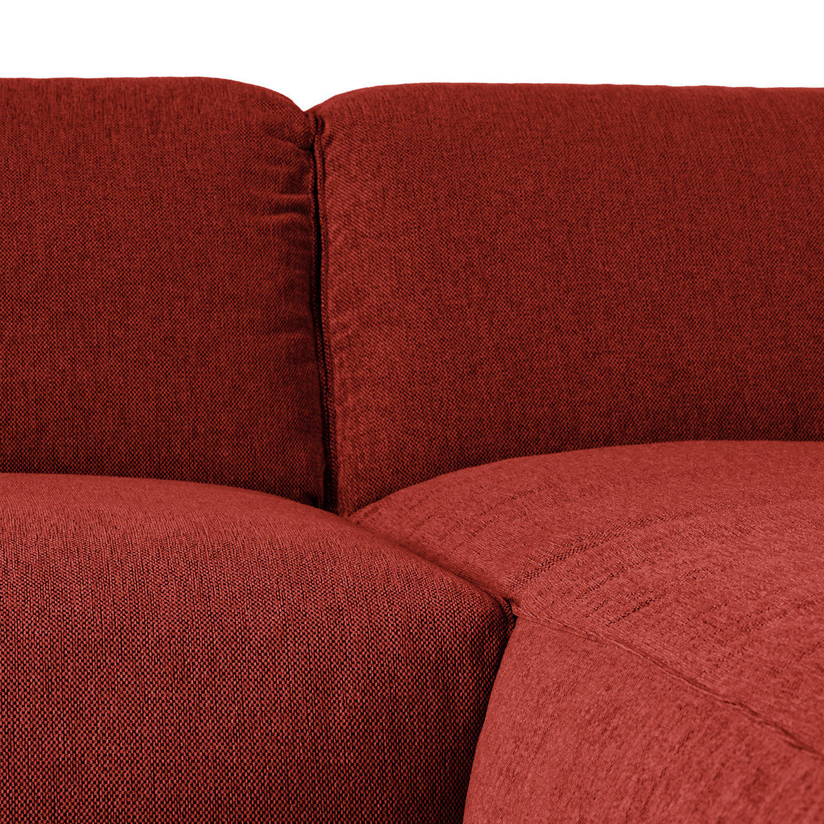 3-SITZER ECKSOFA mit Recamiere - Rot/Schwarz, Kunststoff/Textil (295/231cm) - home24