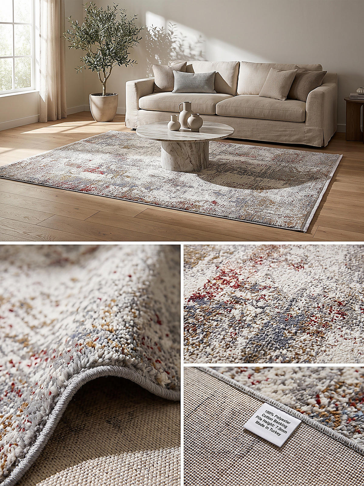 KURZFLORTEPPICH Vintage VARA Polyester Mehrfarbig 160 x 230 cm - Multicolor, Textil (160/230cm) - KADIMA DESIGN