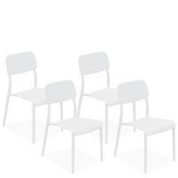 GARTENSTUHL GALIO, 4-er Set - Weiß, Kunststoff (47.5/84/55.5cm) - KONSIMO®