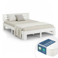 HOLZBETT Weiß 140/200 cm Jugendbett mit Federkernmatratze - Weiß, Holz (140/200cm) - Homestyle4u