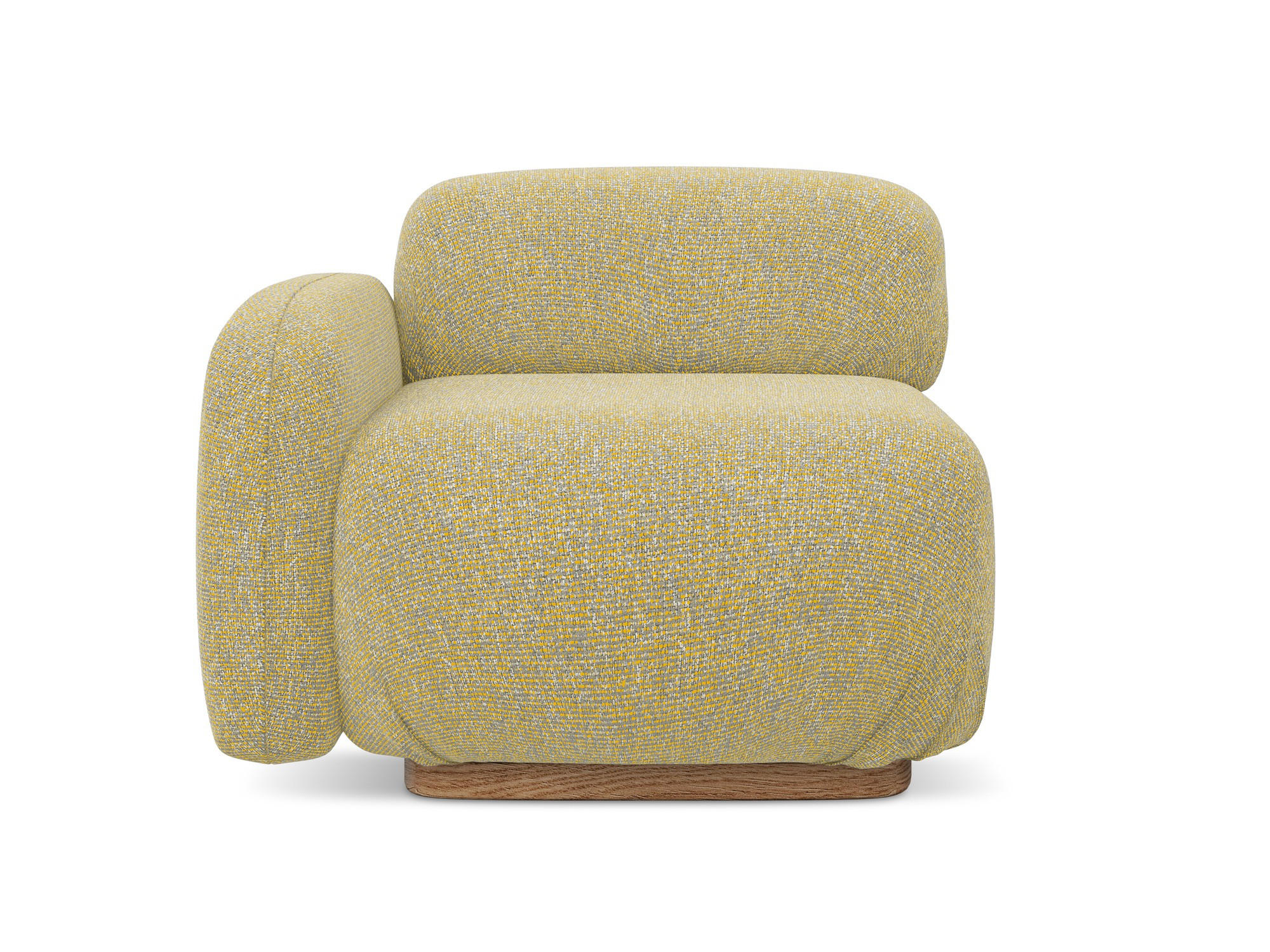SOFAELEMENT Links Strukturstoff Stoff Gelb - Currygelb/Gelb, Holz/Textil (95/73/95cm) - Makamii