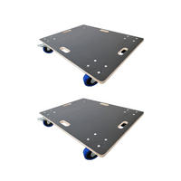 TRANSPORTROLLER 2er-Set Hercules mit 4 Rollen 16x80x60cm Traglast 800kg Siebdruck Holzplatte Schwarz - Schwarz, Metall (60/80/16cm) - PROREGAL