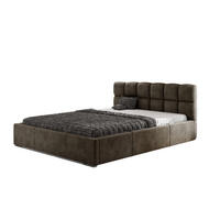 POLSTERBETT MALTA mit Kopfteil, 160 x 200 cm, Doppelbett mit Bettkasten und Lattenrost aus Metall, Velourstoff: Braun - Braun, Holz/Textil (160/200cm) - Agmat-Furniture