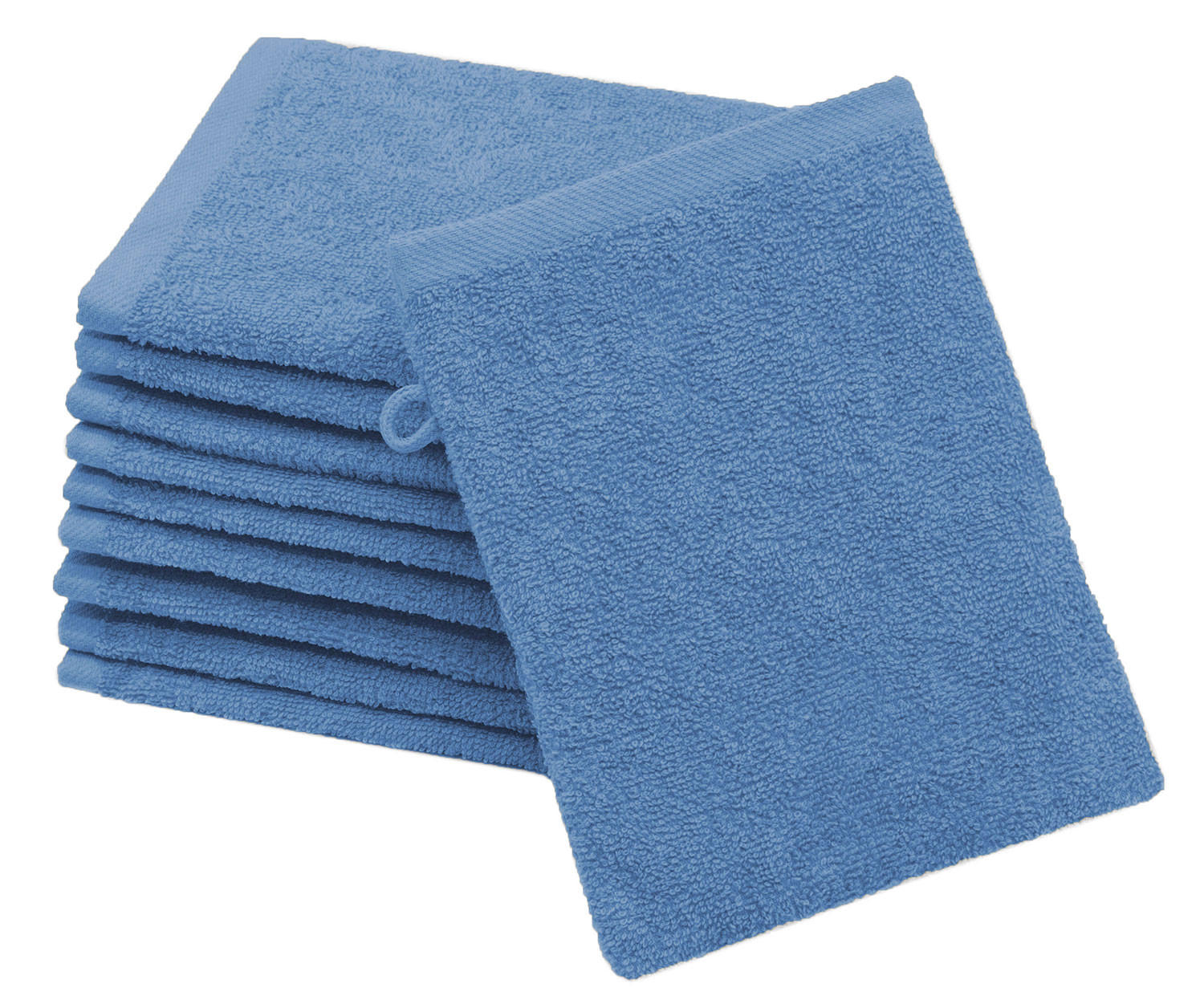 WASCHHANDSCHUH, 10er-Set, 16x21 cm, 100% Baumwolle, Blau - Dunkelblau, Textil (16/21cm) - Zollner