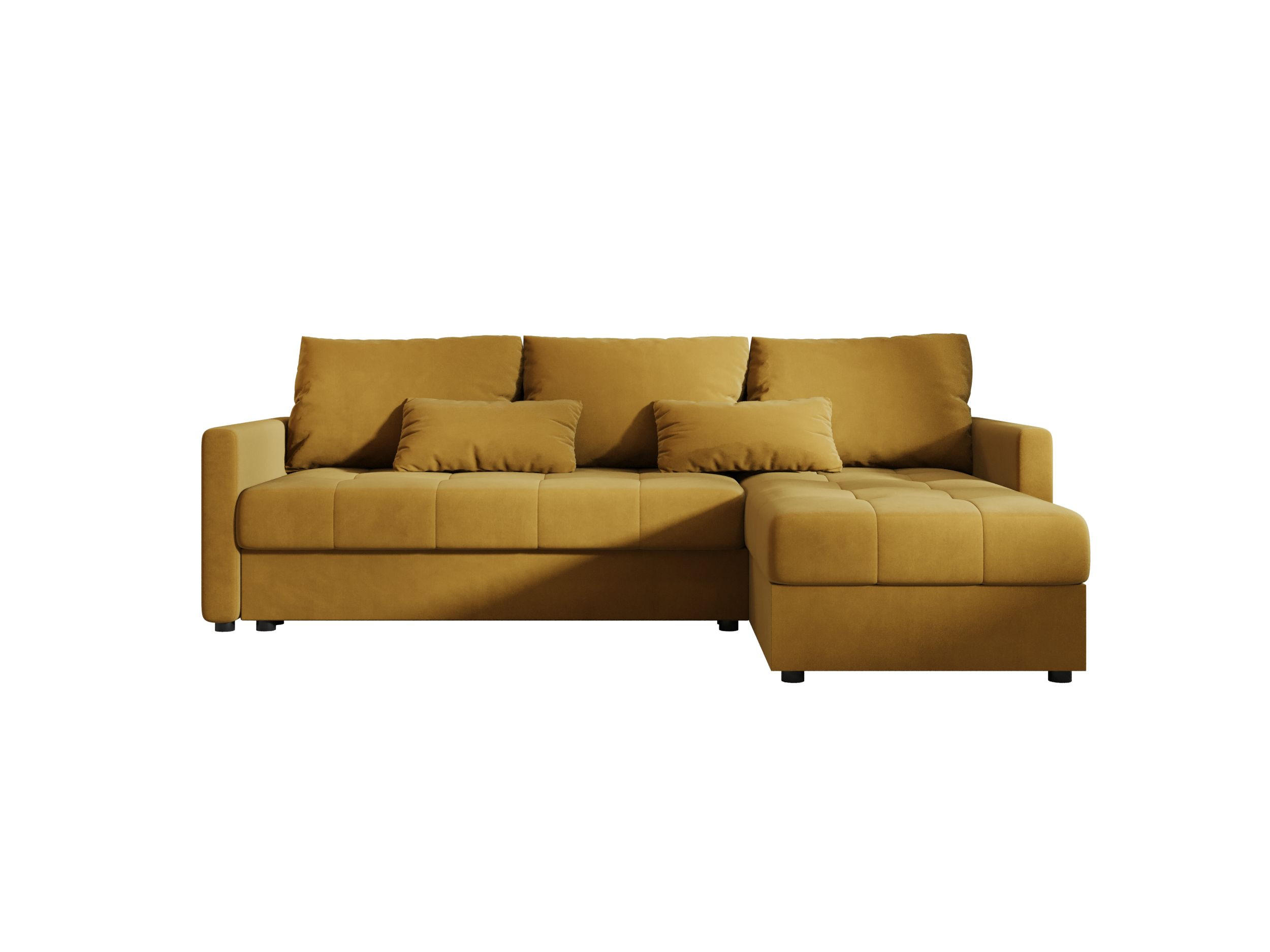 ECKSOFA MOS L BIS Itaka 33 Rechts mit Schlaffunktion - Currygelb, Textil (220/143cm) - Bedante