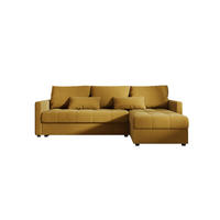 ECKSOFA MOS L BIS Itaka 33 Rechts mit Schlaffunktion - Currygelb, Textil (220/143cm) - Bedante