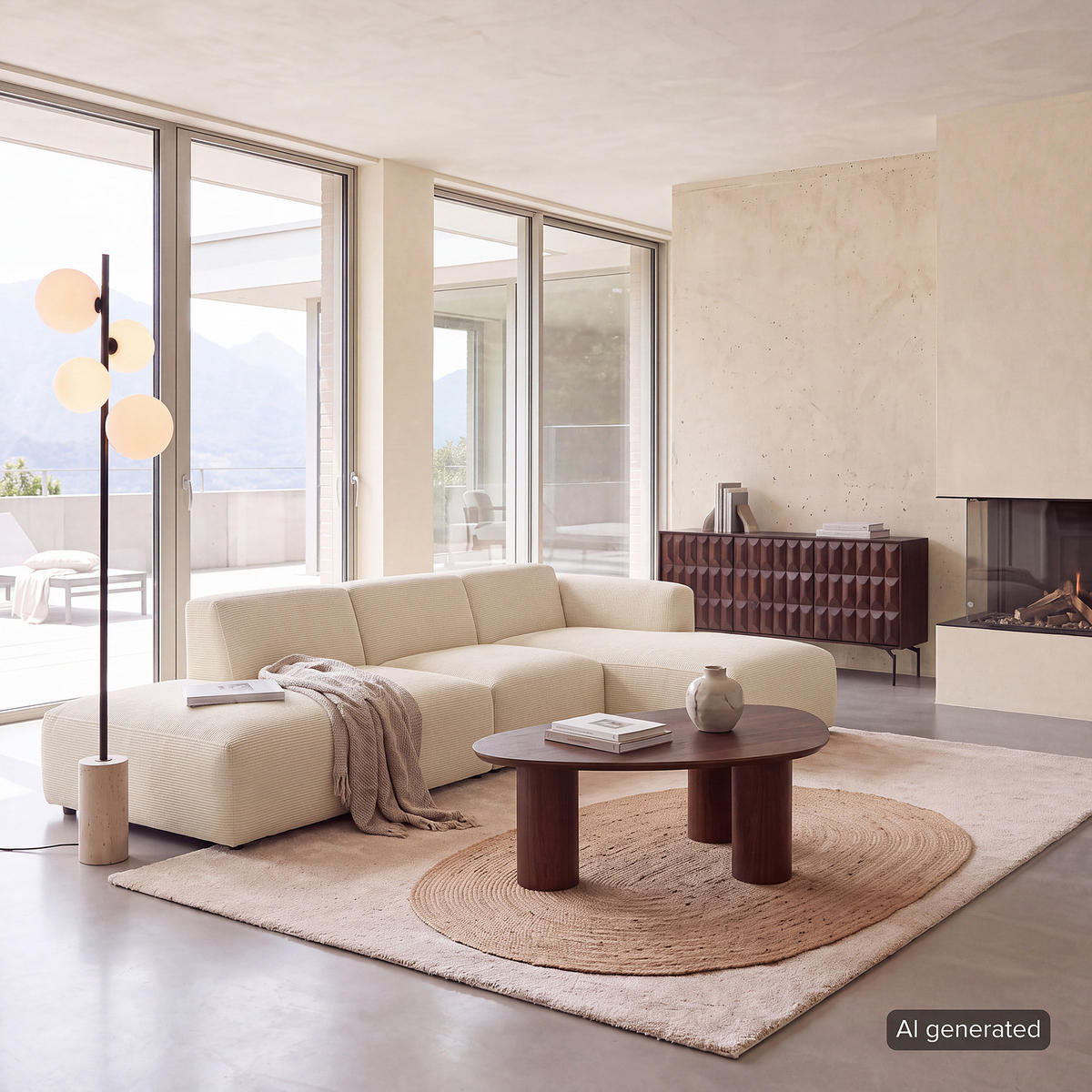 ECKSOFA mit Chaiselongue - Beige/Schwarz, Kunststoff/Textil (290/173cm) - home24