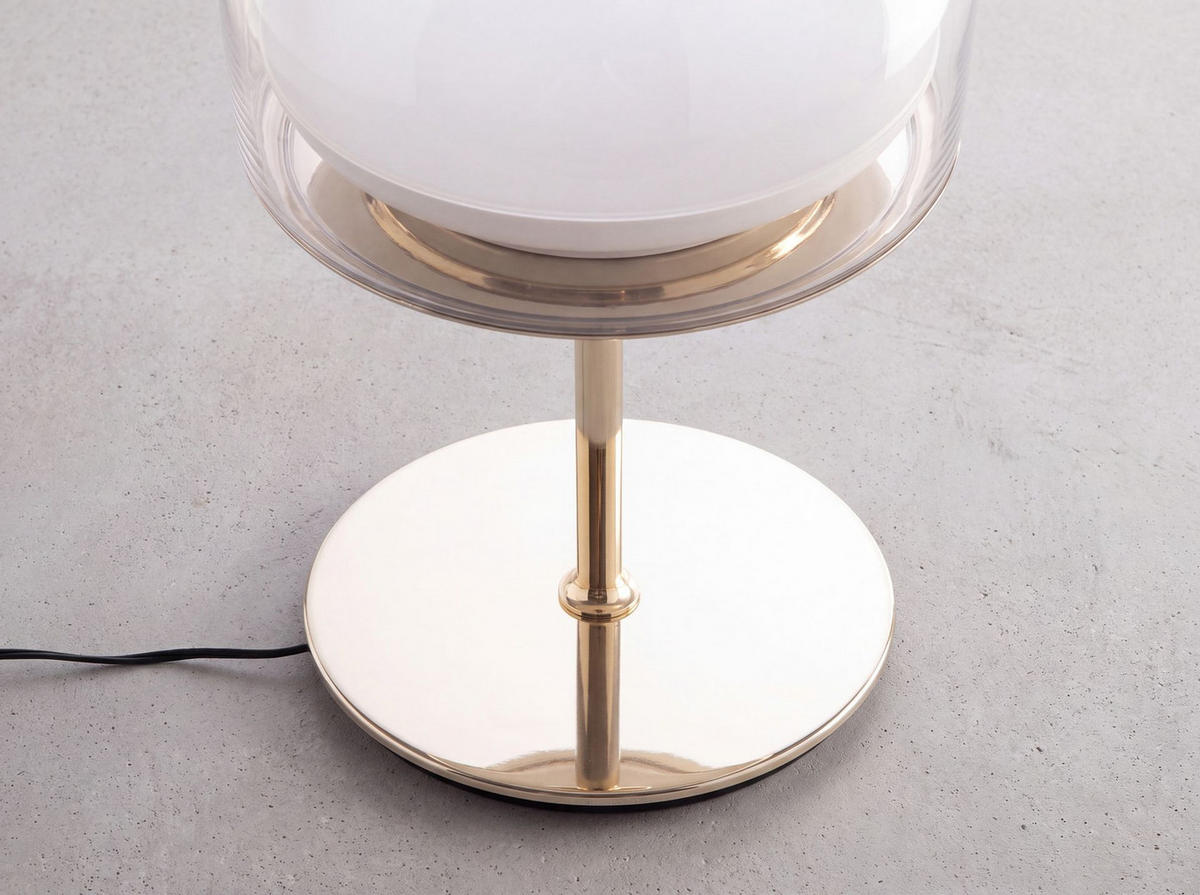 TISCHLEUCHTE aus Stahl und transparentem Glas Ø24/42 cm - Goldfarben, Glas/Metall (24/24/42cm) - ANGEL CERDA