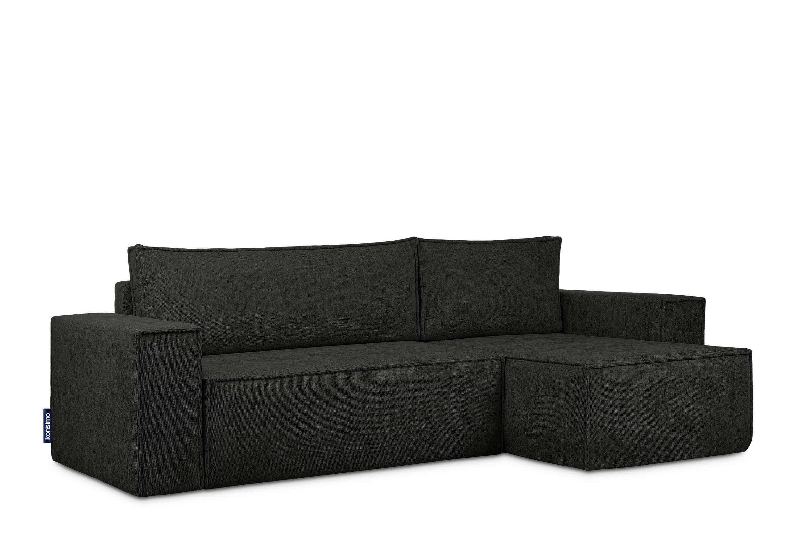 ECKSOFA-LINKS/RECHTS NAPI II mit Schlaffunktion, Anthrazit - Anthrazit, Textil (262/148cm) - KONSIMO®