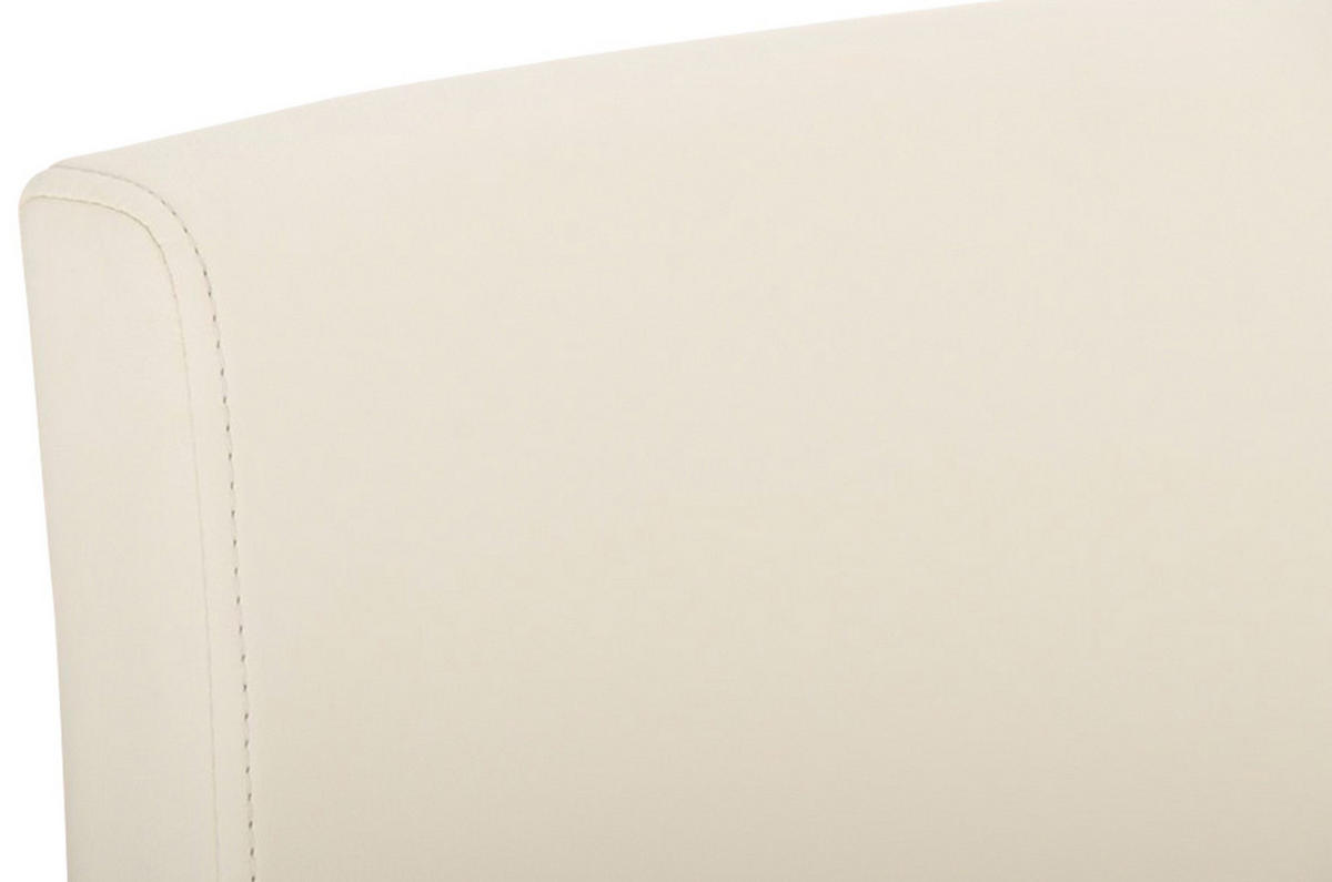 BARHOCKER Lederlook Creme - Edelstahlfarben/Creme, Textil/Metall (42/104/48cm) - CLP