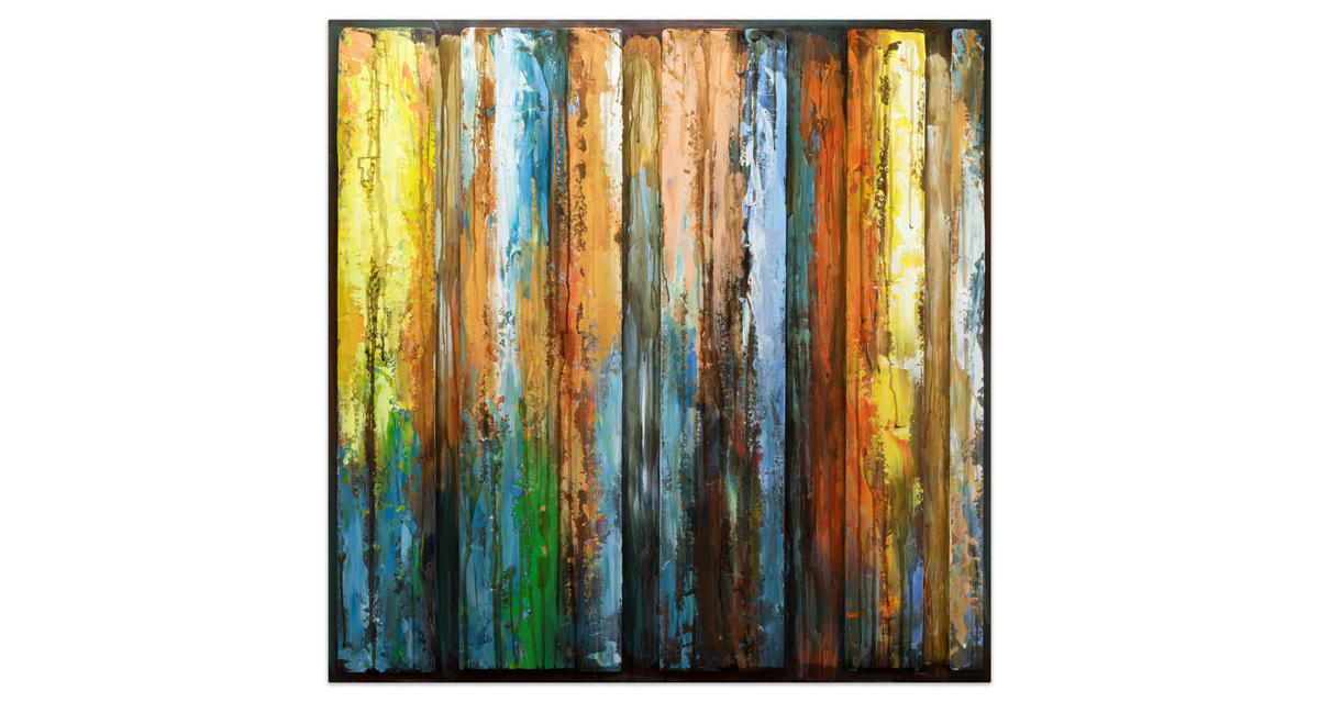 METALLBILD Bunt 80/80 cm - Multicolor, Metall (5.42/80cm) - KUNSTLOFT