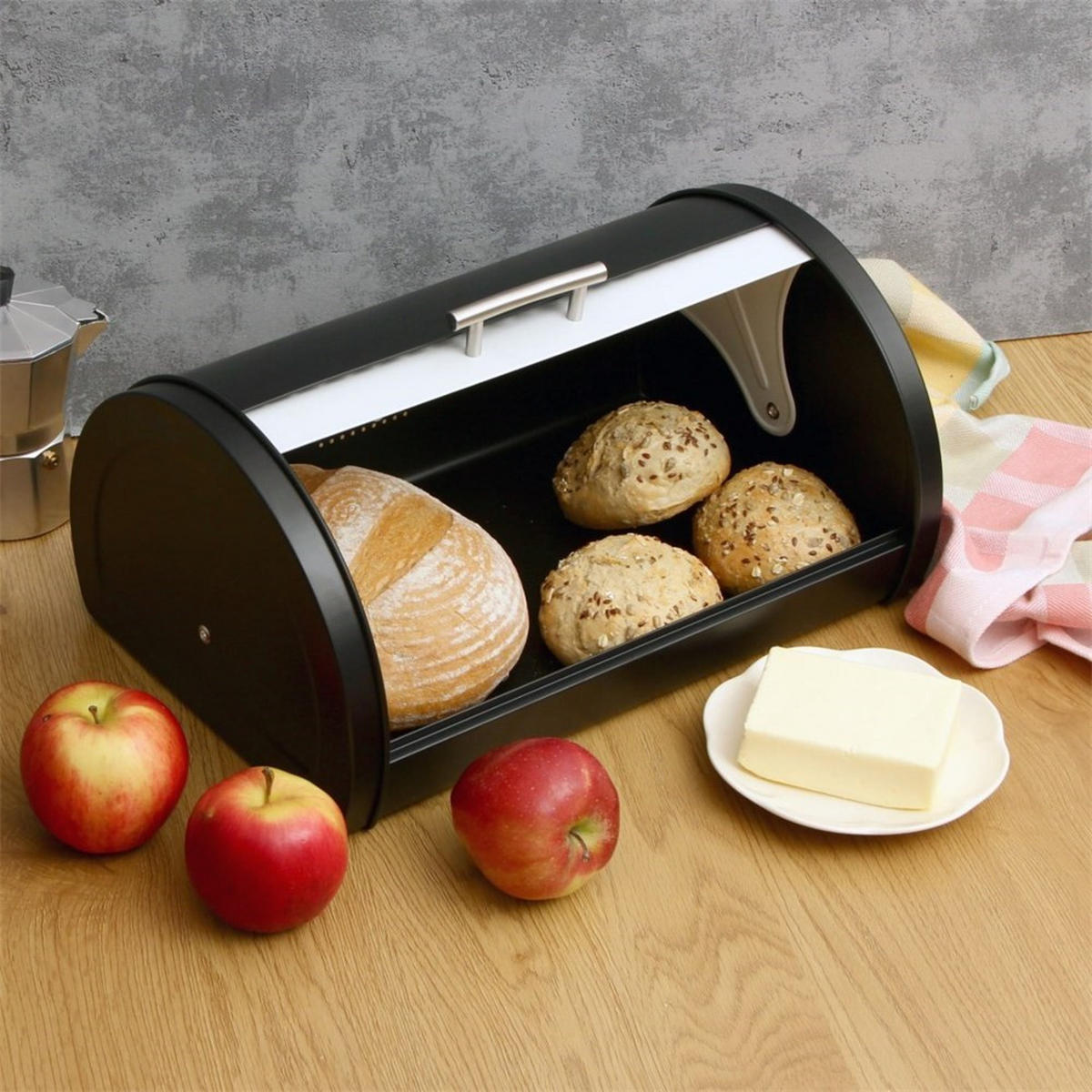 BROTKASTEN Weiß 38/28/18.5 cm BB2704 - Weiß, Metall (28/18.5/38cm) - Brunbeste