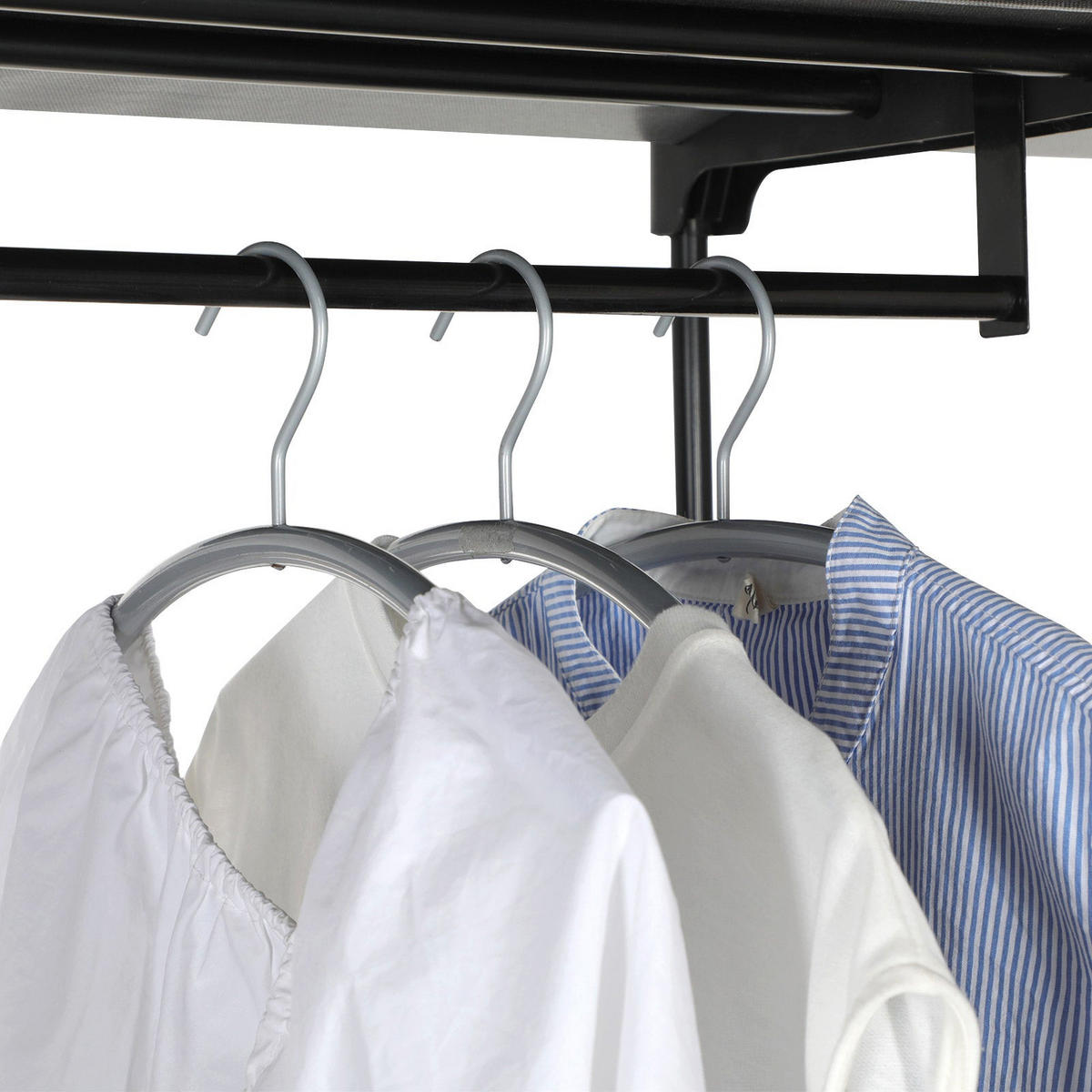 KLEIDERSCHRANK - Schwarz, Textil (43/165/112cm) - Hansiro
