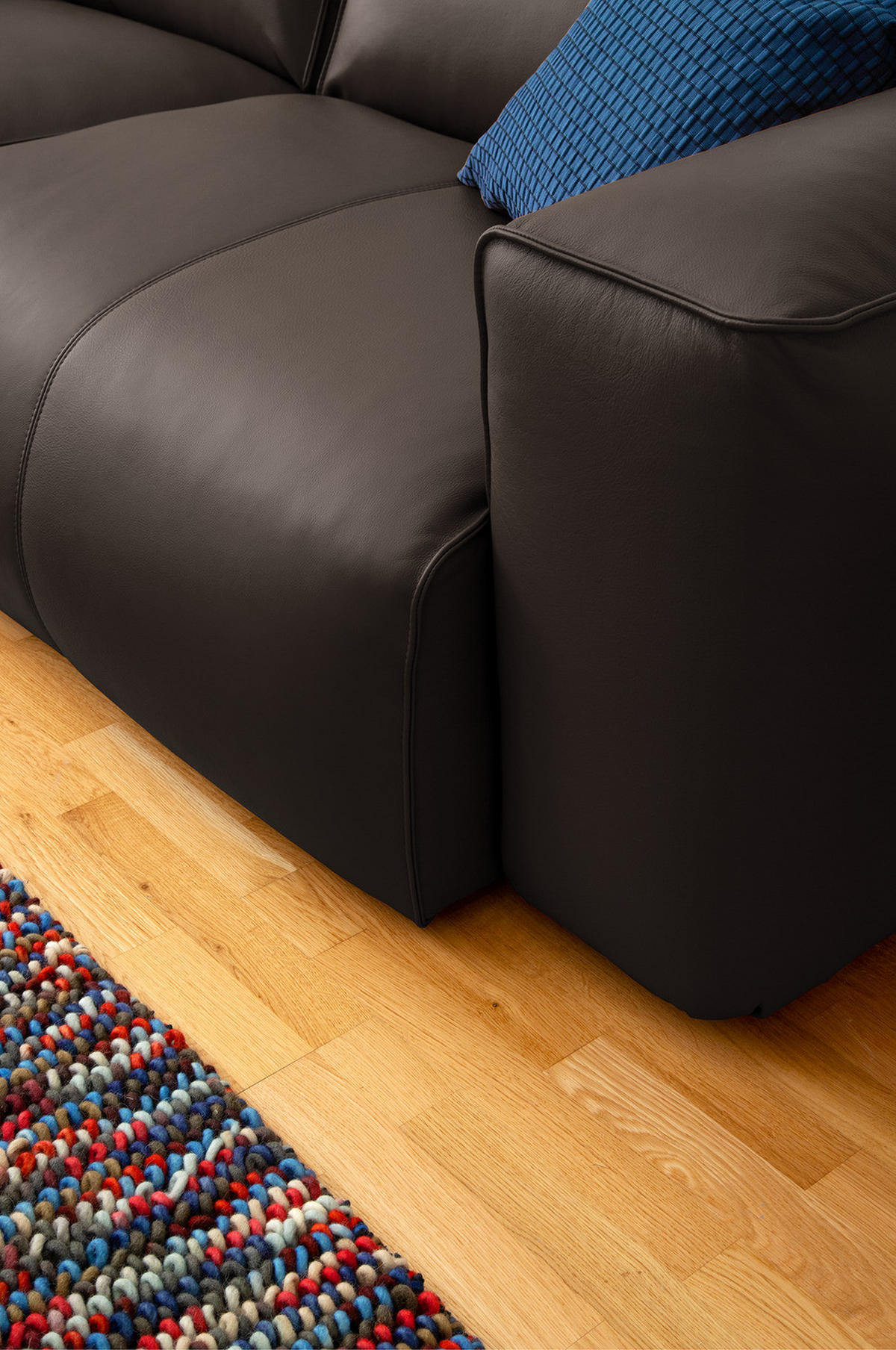 3-SITZER SOFA - Dunkelbraun/Schwarz, Leder/Kunststoff (251/71/102cm) - home24