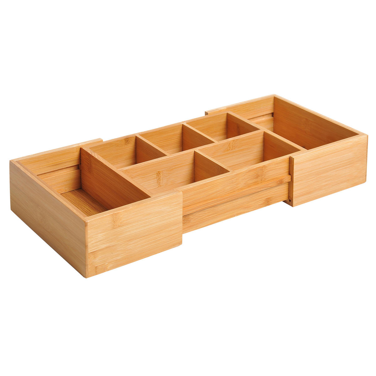 AUFBEWAHRUNGSBOX, ausziehbar, Bambus, Natur, 24,6 x 17,6 x 7 cm - Naturfarben, Holz (17.6/7/24.6cm) - HOMCOM
