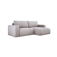 ECKSOFA Carl L-förmig Schlaffunktion und Bettkasten weicher Cordstoff flexibel stellbar lose Rückenkissen freistehend RECHTS 247x143x83cm Greige - Greige, Holz/Textil (247/143cm) - DomoHome