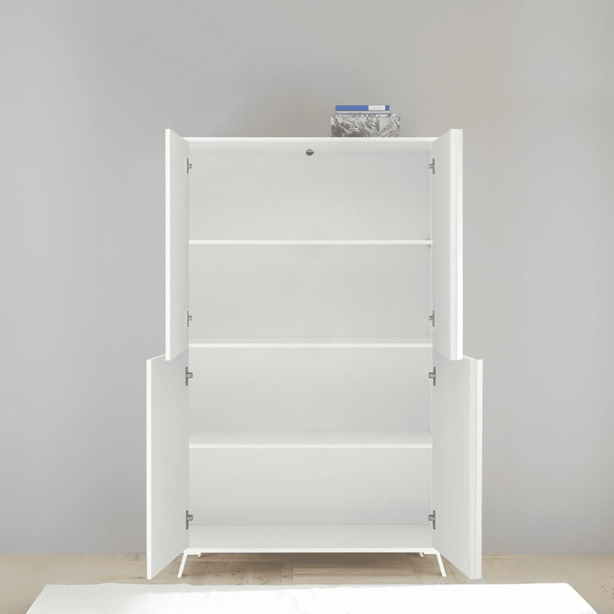 HIGHBOARD mit 4 Türen H174 cm - City - Weiß, Holzwerkstoff (104/174/40cm) - Calicosy