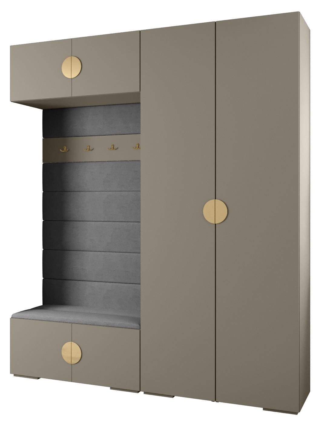 GARDEROBEN-SET 236,7/200/47 - Kaschmir/Goldfarben, Holz/Kunststoff (200/236.7/47cm) - Abiks Möbel