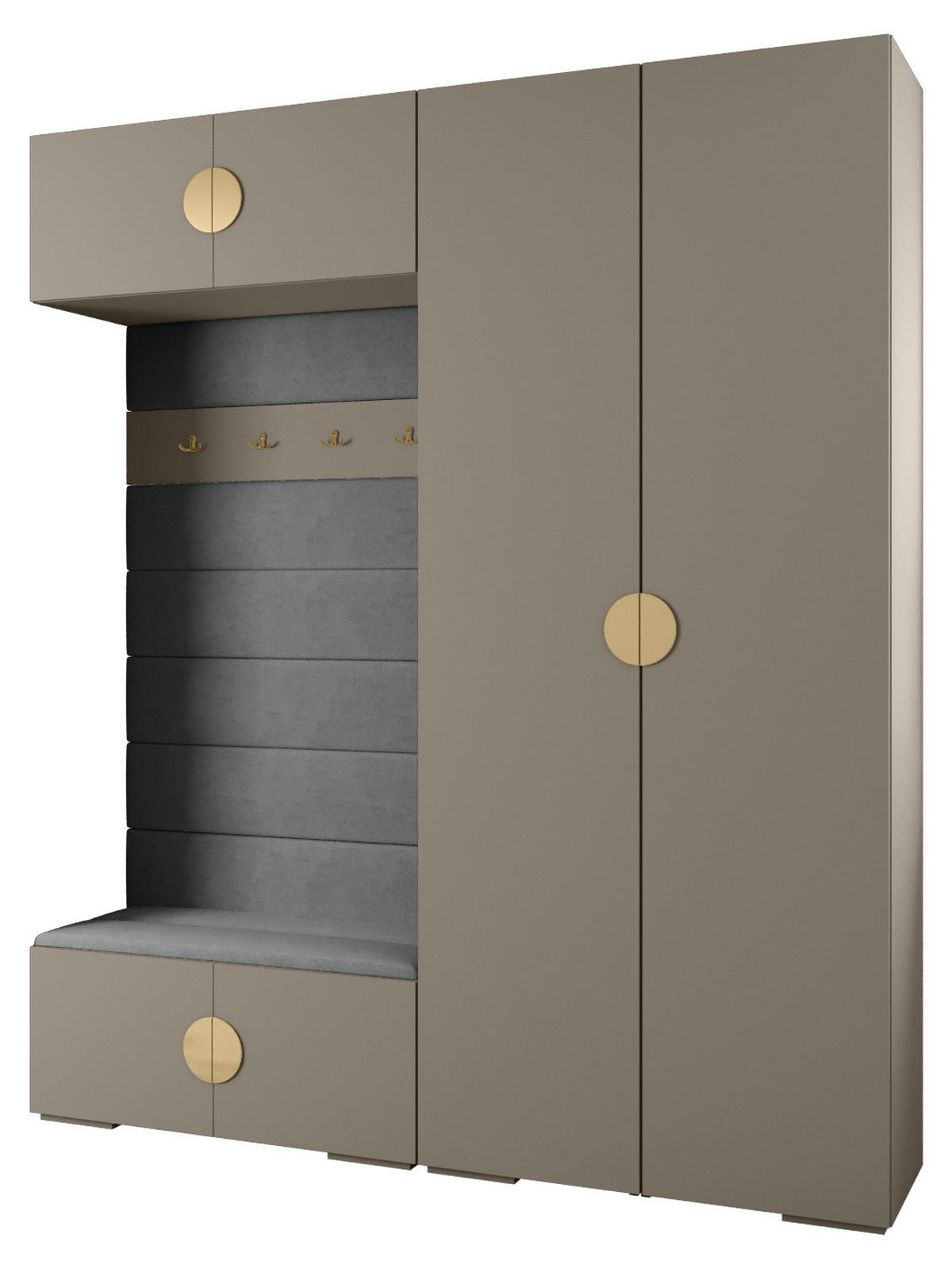 GARDEROBEN-SET 236,7/200/47 - Kaschmir/Goldfarben, Holz/Kunststoff (200/236.7/47cm) - Abiks Möbel