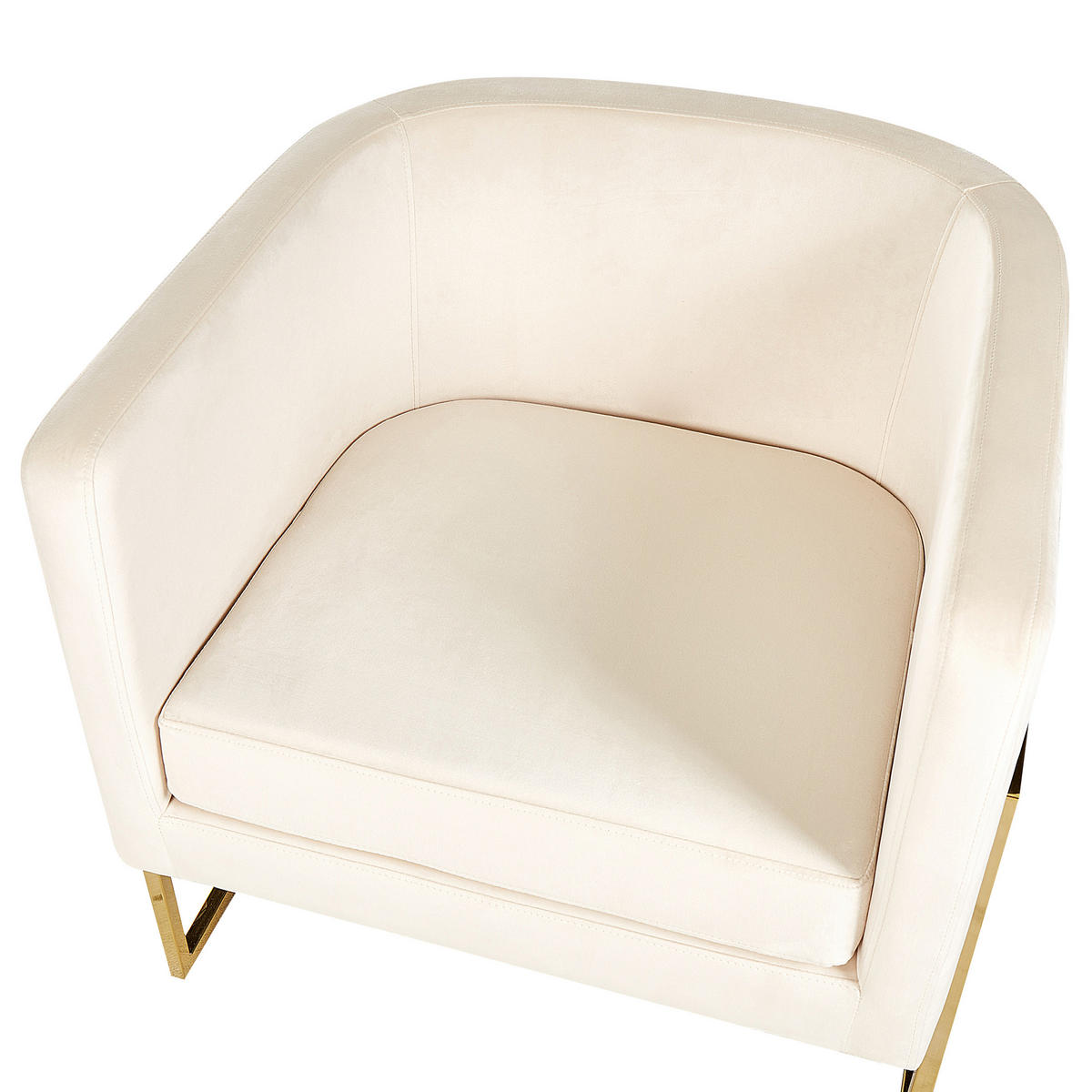SESSEL Samtstoff Beige Sirkka - Beige, Textil/Metall (72/71/70cm) - Beliani