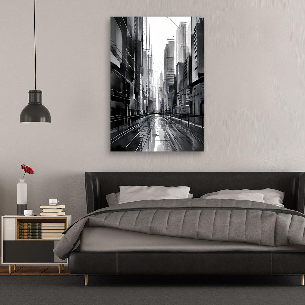 LEINWANDBILD Abstraktion 80x120cm - Schwarz, Textil (80/120cm) - Feeby